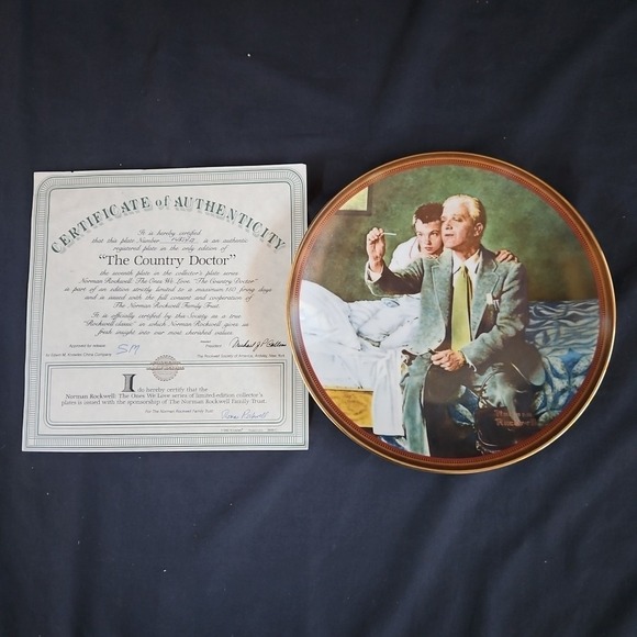 Norman Rockwell Other - Vintage Norman Rockwell "The Country Doctor"‎ Decorative Plate 8.5" Knowles 1990